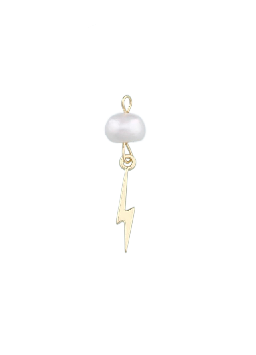 Dainty Pearl Lightning Bolt - Small