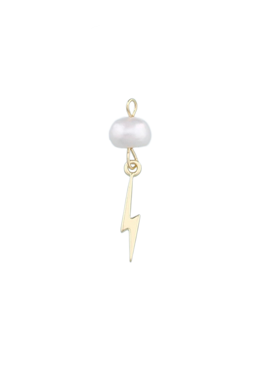 Dainty Pearl Lightning Bolt - Small